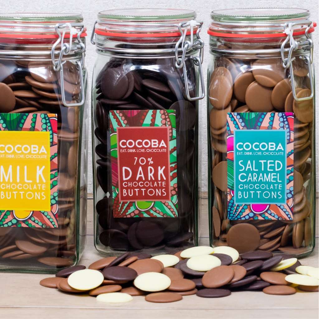 70% Dark Chocolate Buttons Jar - Image 3