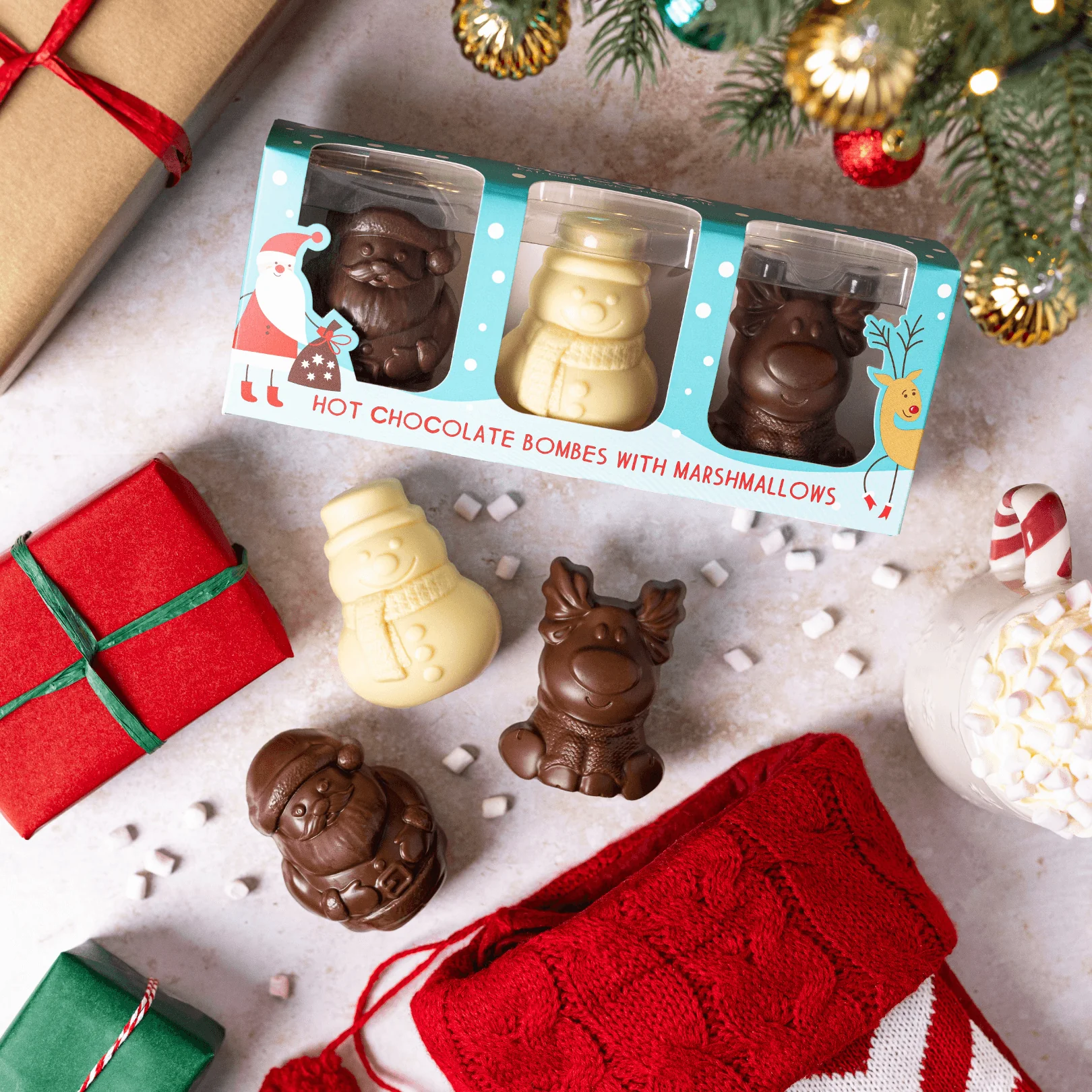 Christmas Character Hot Chocolate Bombes (3 bombes) - Image 2