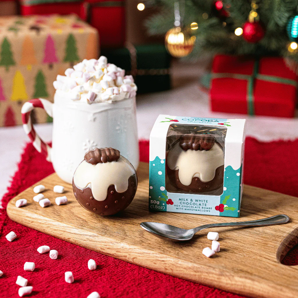 Christmas Pudding Hot Chocolate Bombe (single) - Image 2