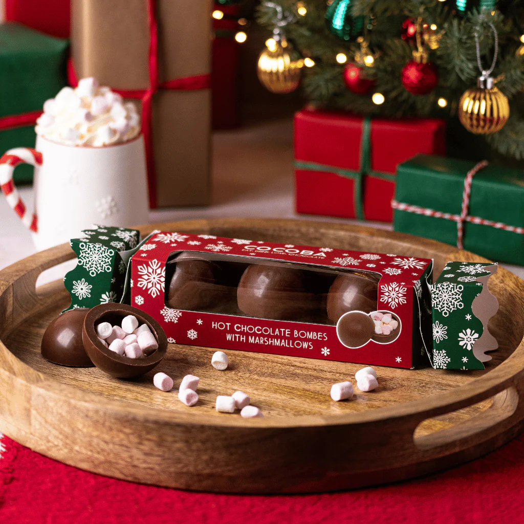Milk Chocolate Hot Chocolate Bombe Cracker with Marshmallows - Image 2