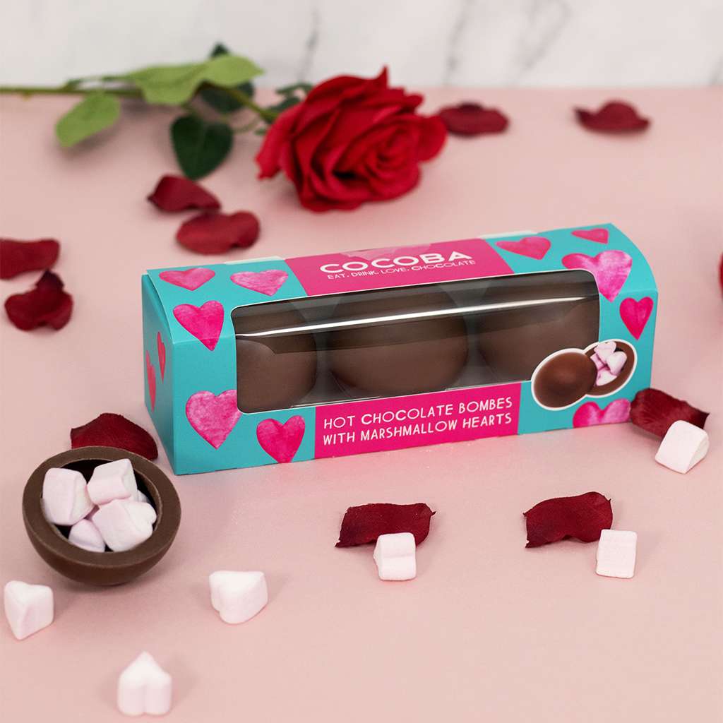 Hot Chocolate Bombe with Heart Marshmallows (3 bombes) - Image 4