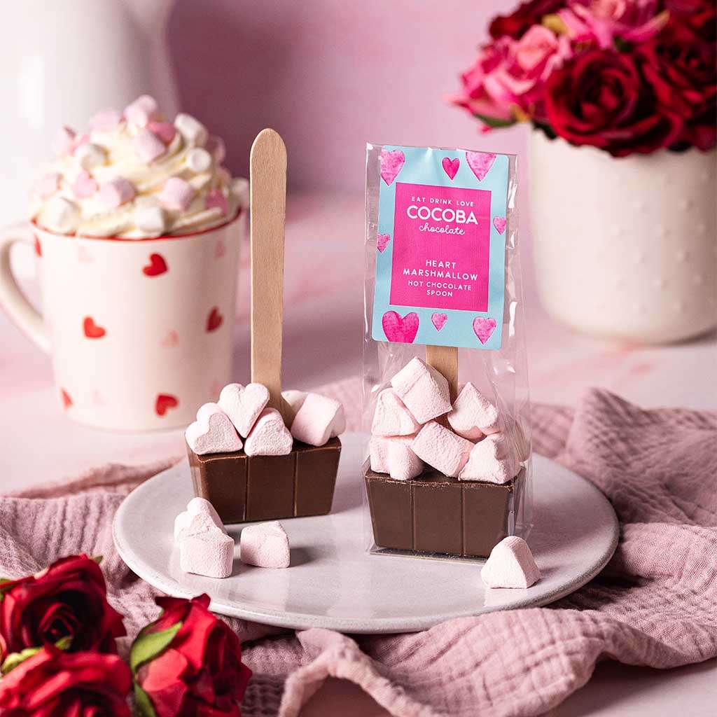 Milk Hot Chocolate Spoon with Heart Marshmallows - Image 3