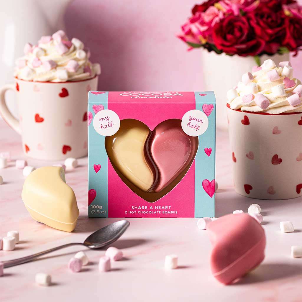 Sharing Heart Hot Chocolate Bombe for Two - Image 2