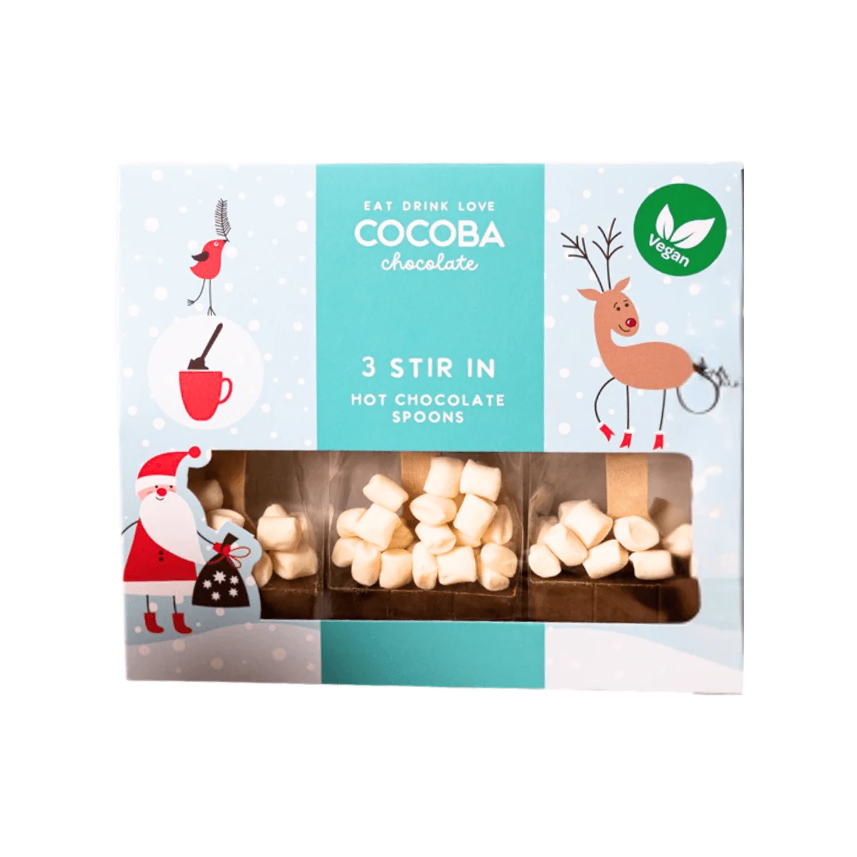 Vegan Christmas Marshmallow Hot Chocolate Spoon Gift Set